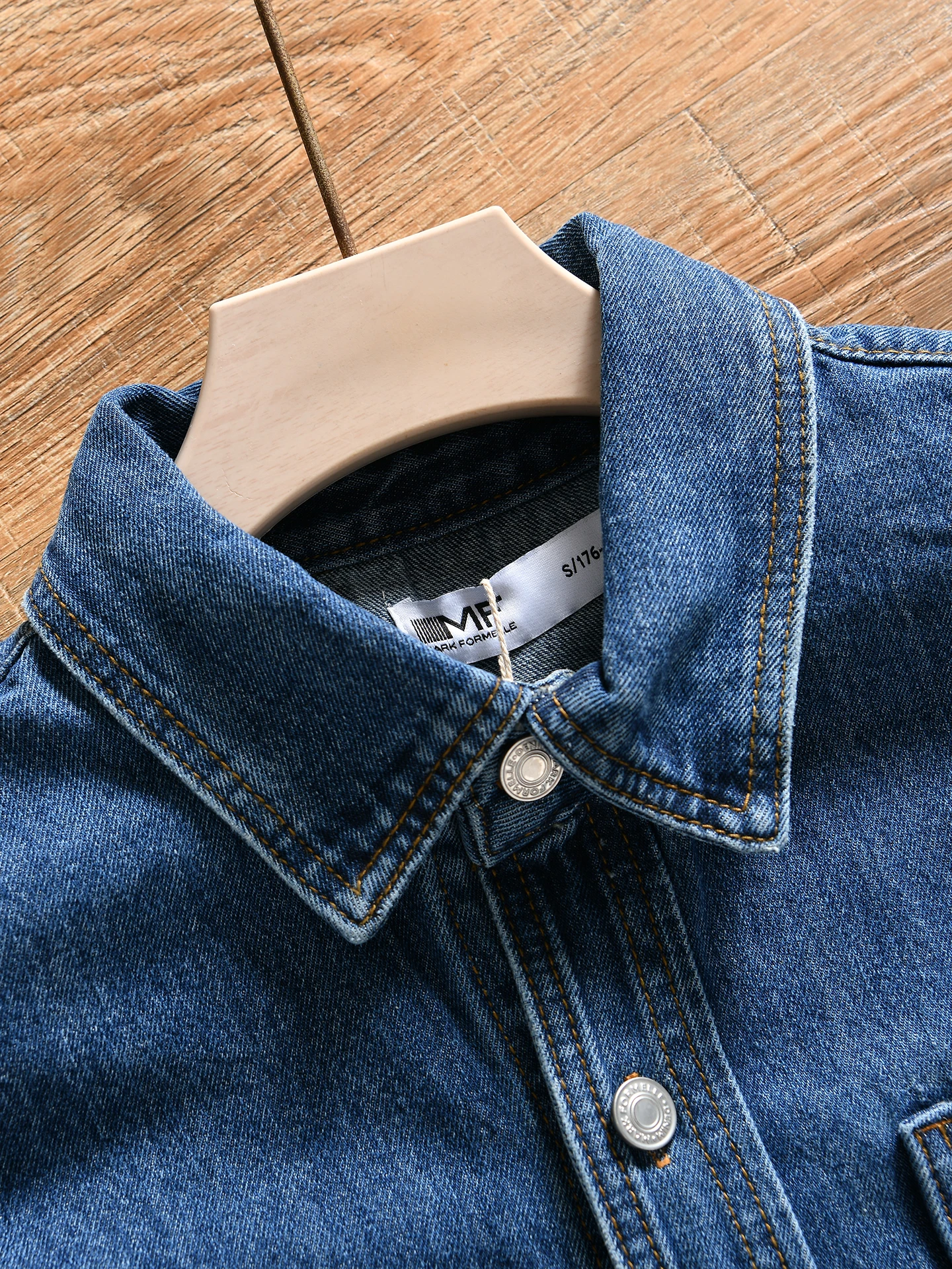 Washed Denim Casual Shirt Style Men's Jacket Autumn Winter Standard Fit Cotton Polyester Blend Breathable Long Sleeve Coat