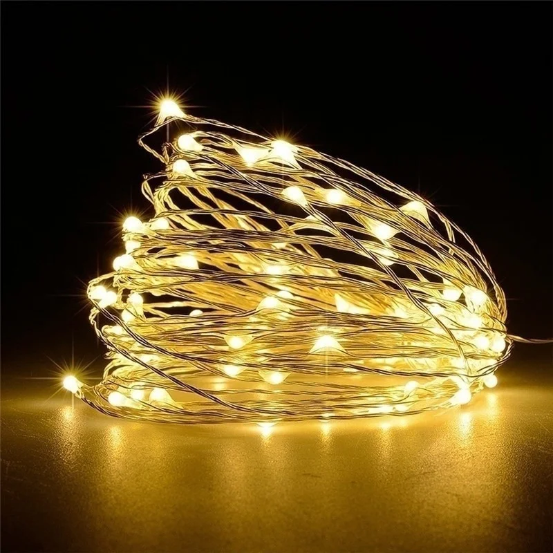 20M USB/Batterie LED String Licht Kupfer Silber Draht Girlande Licht Wasserdichte Lichterkette Für Weihnachten Hochzeit party Dekoration