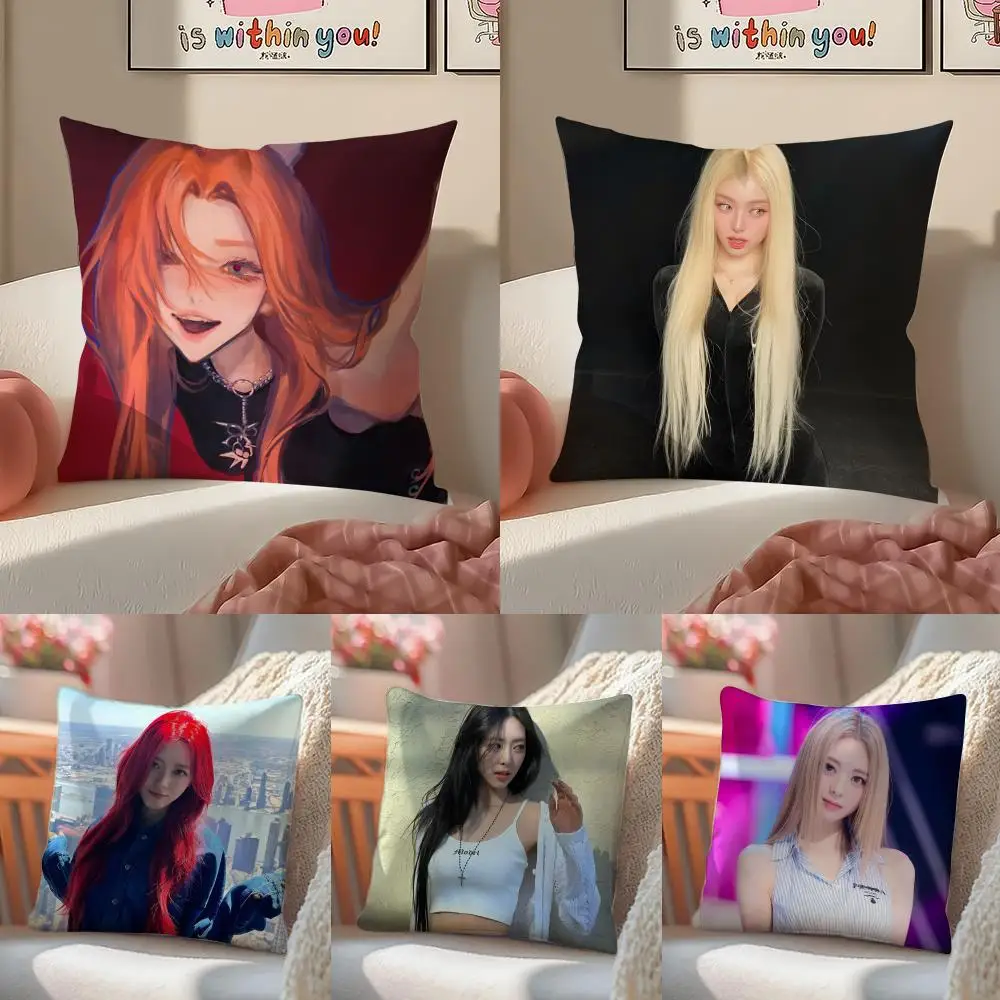 

Наволочка для подушки Kpop Beautiful Singer Itzy Y-Yuna, короткий плюш, невидимая молния, для дивана или комнаты