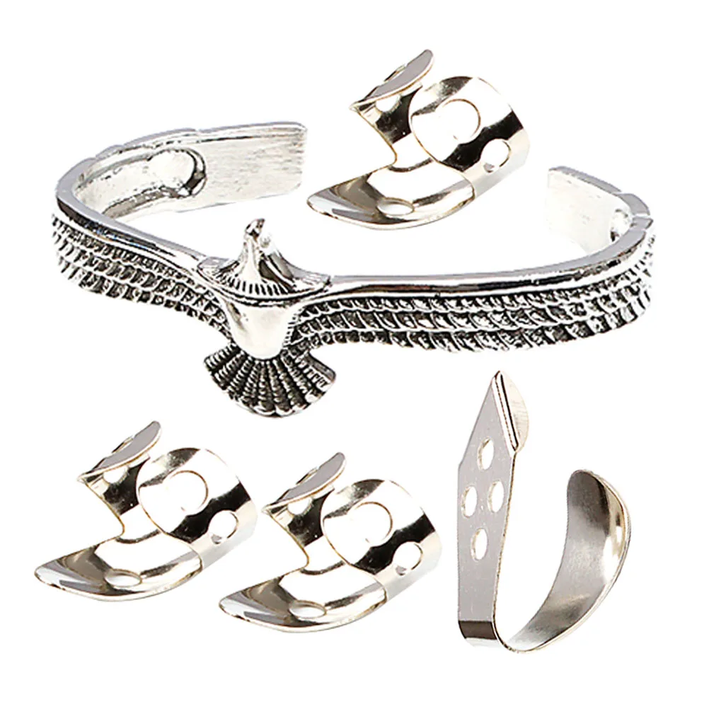 

Silver Bracelet Finger Covers for Guitar Protectors Picks Metal Adjustable Electric Fingertip