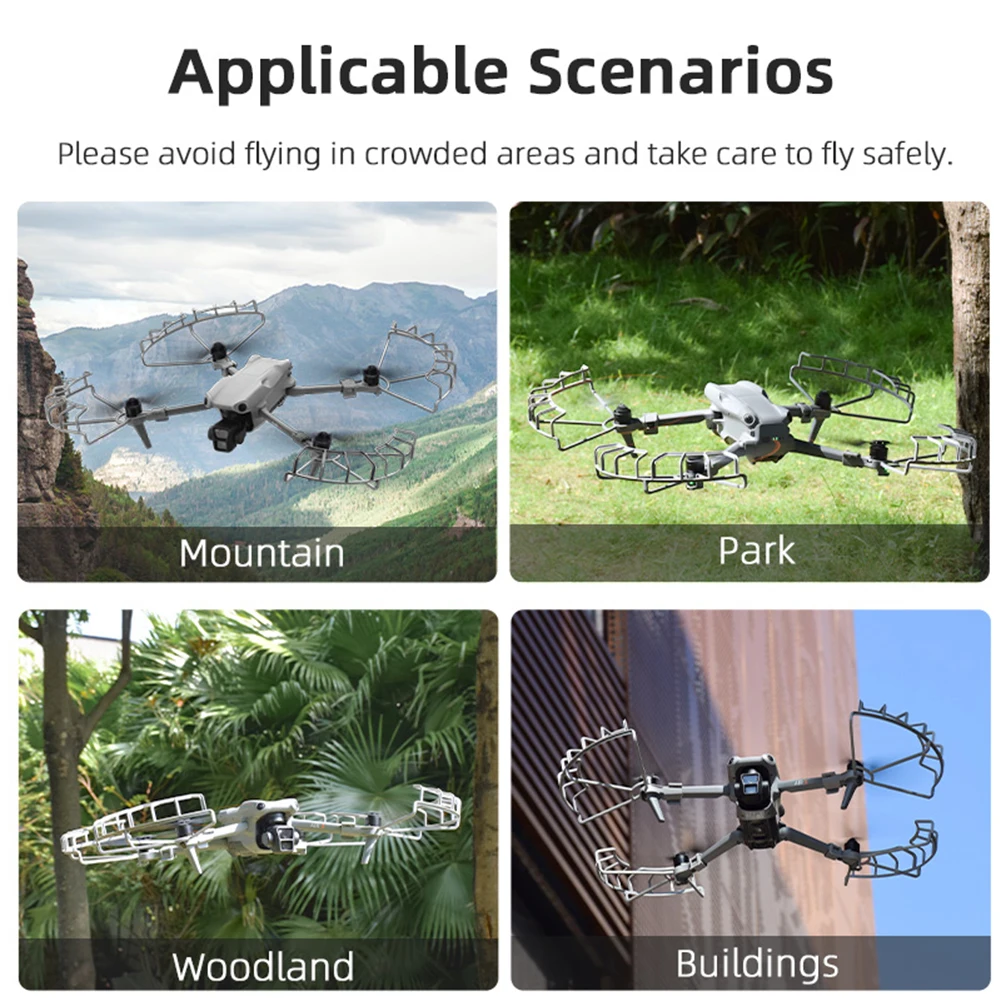 Quick-Release Propeller Guards Removable Propellers Protector Ring Lightweight Propellers Drone Compatible for DJI AIR 3 Drone