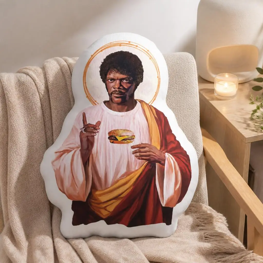 Saint Jules Winnfield Plush Pillow Cushion Irregular Stuffed Throw Pillow Home Decor Gift Sofa Bed Couch