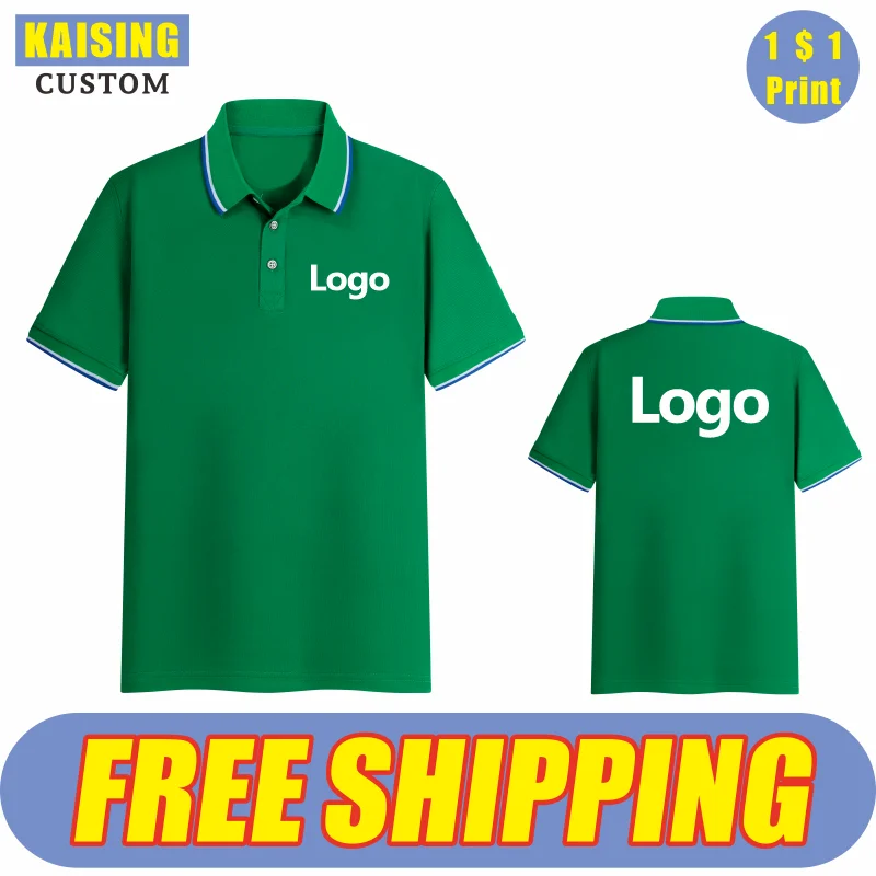 KAISING Polo estiva traspirante Logo personalizzato ricamo stampa Design personale testo del marchio immagine uomini e donne top 10 colori