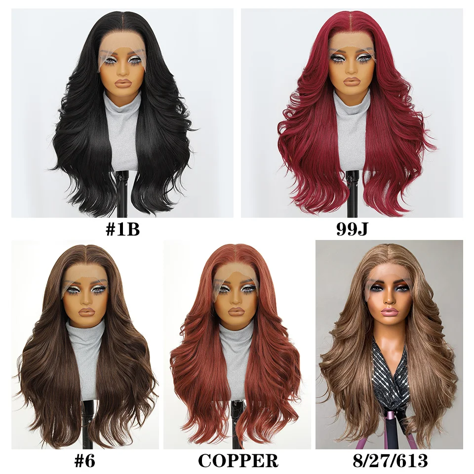 24 inch Lace Frontal Wigs For African Women Mermaid Curly 13x6 HD Lace Frontal Wigs With High Temperature Fiber Women Wigs