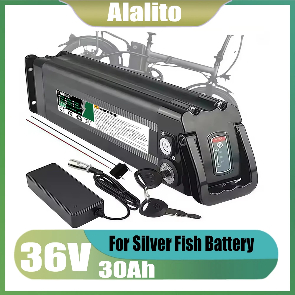 For Silver Fish lithium battery pack, 36V 20Ah-50Ah, compatible with 250W-1000W folding bicycle wheel hub motor
