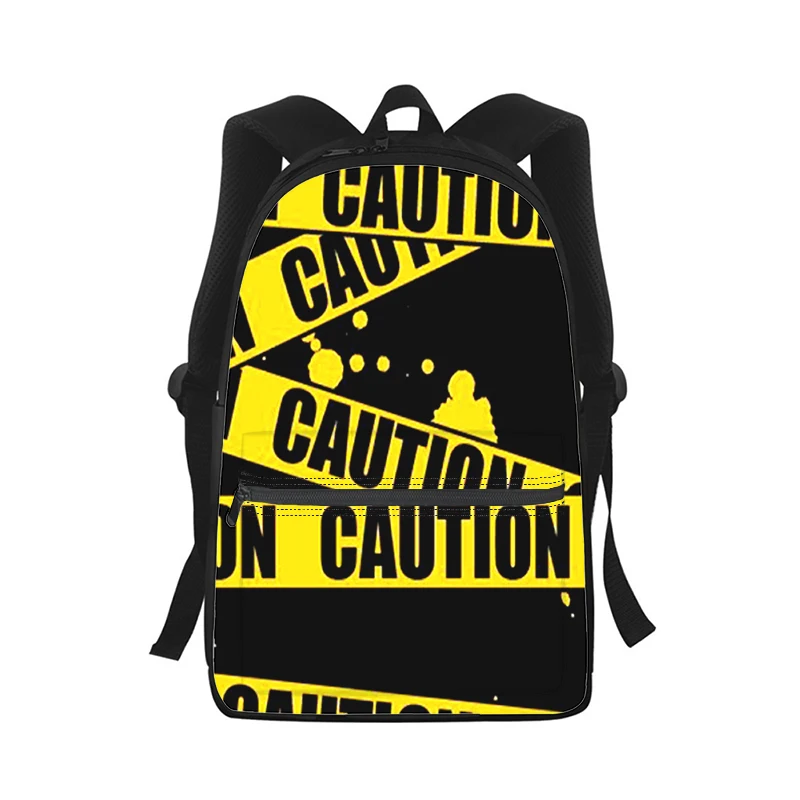 

Warning Cordon Men Women Backpack 3D Print Fashion Student School Bag Laptop Backpack Kids Travel Shoulder Bag