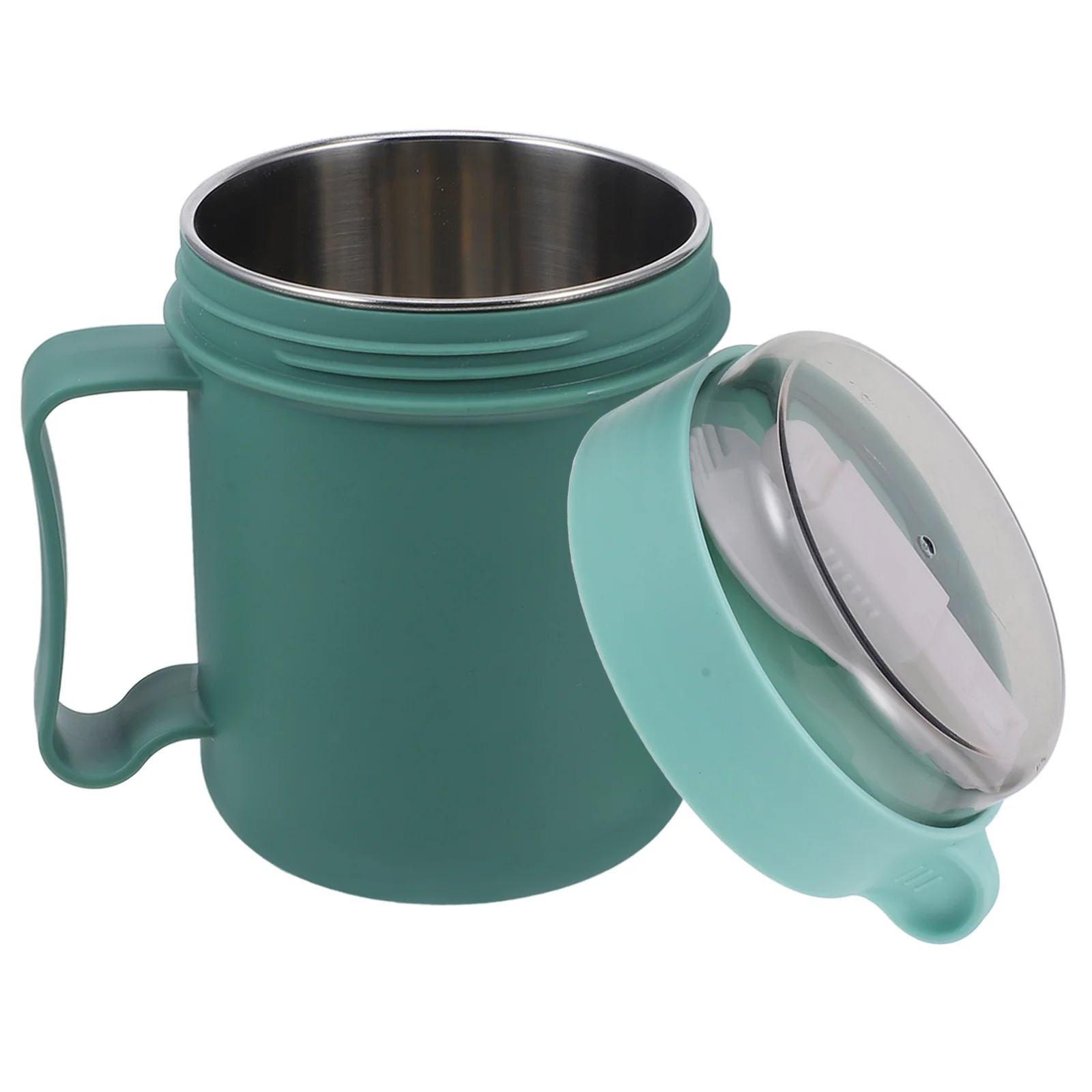 

450Ml Breakfast Cup Oatmeal Container Lid Spoon Cereal Jar Portable Food Storage Microwave Safe Yogurt Cup Oats Jar Small