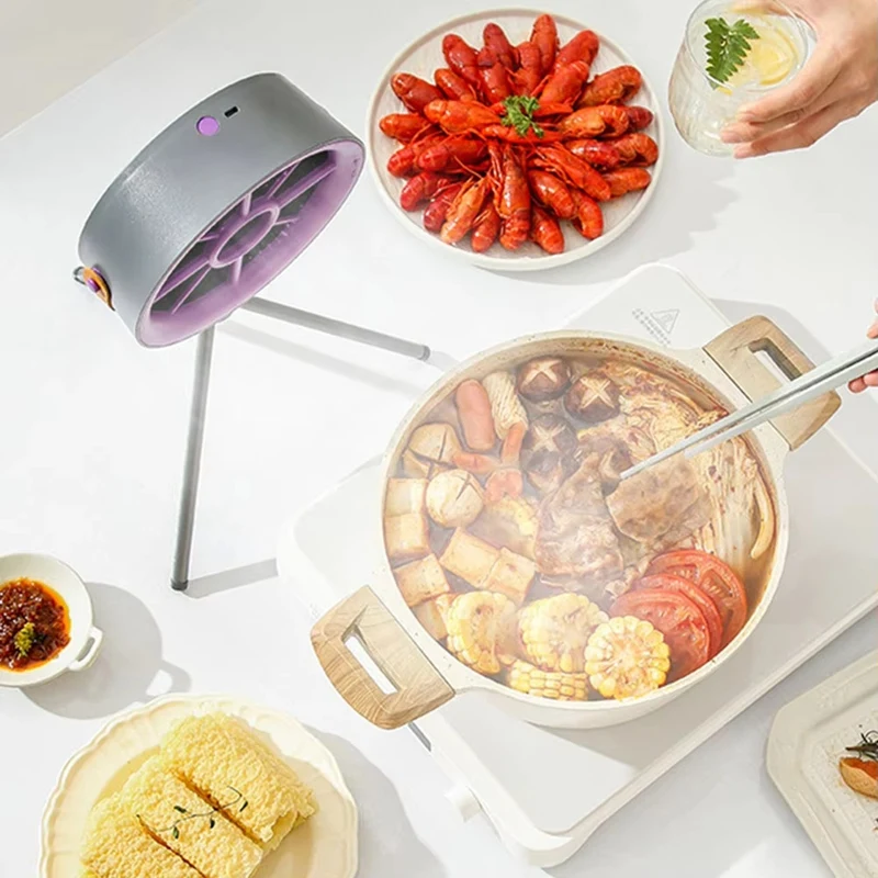 ABDJ-Desktop Range Hood Detachable Kitchen Exhaust Fan With 3 Speed Mini Extractor Hood For Indoor BBQ Hot Pot And RV Kitchen