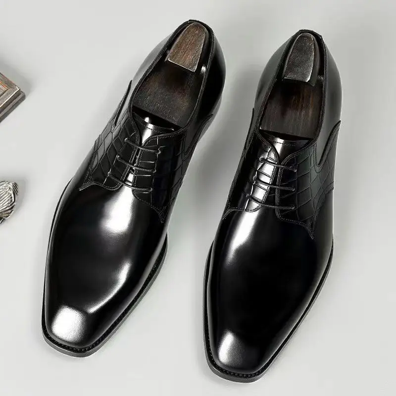 

Мужские туфли-оксфорды ручной работы с кончиками крыльев, серые кожаные броги, мужские модельные туфли, классические деловые деловые туфли для мужчин, Zapatillas Hombre