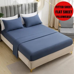 Solid Color Brushed Bedding Set,Fitted Sheet, Flat Sheet, Pillowcase,Ultra-Soft Microfiber for Luxurious Sleep,Hypoallergenic