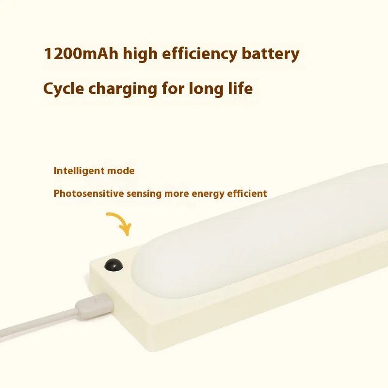 جسم الإنسان الاستشعار ضوء بار Led ضوء الليل ثنائي الاستخدام اللاسلكي خالية من الأسلاك قابلة للشحن خزانة غرفة نوم ضوء الليل التلقائي