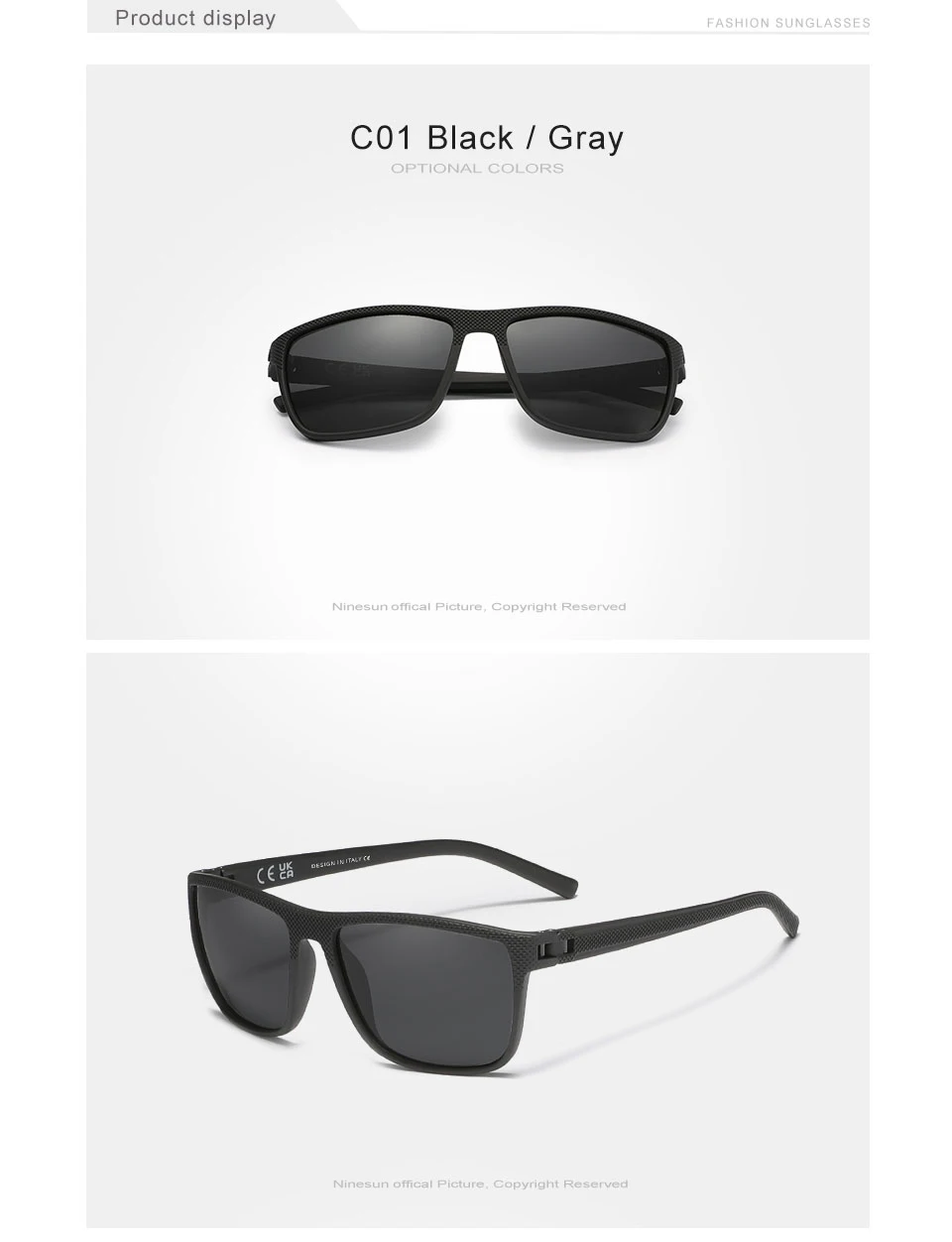 Ninesun polarisierte sonnenbrille männer neue mode frauen fahren große rahmen brille uv400 sport blend freie nachtsicht brillen – Detail 5