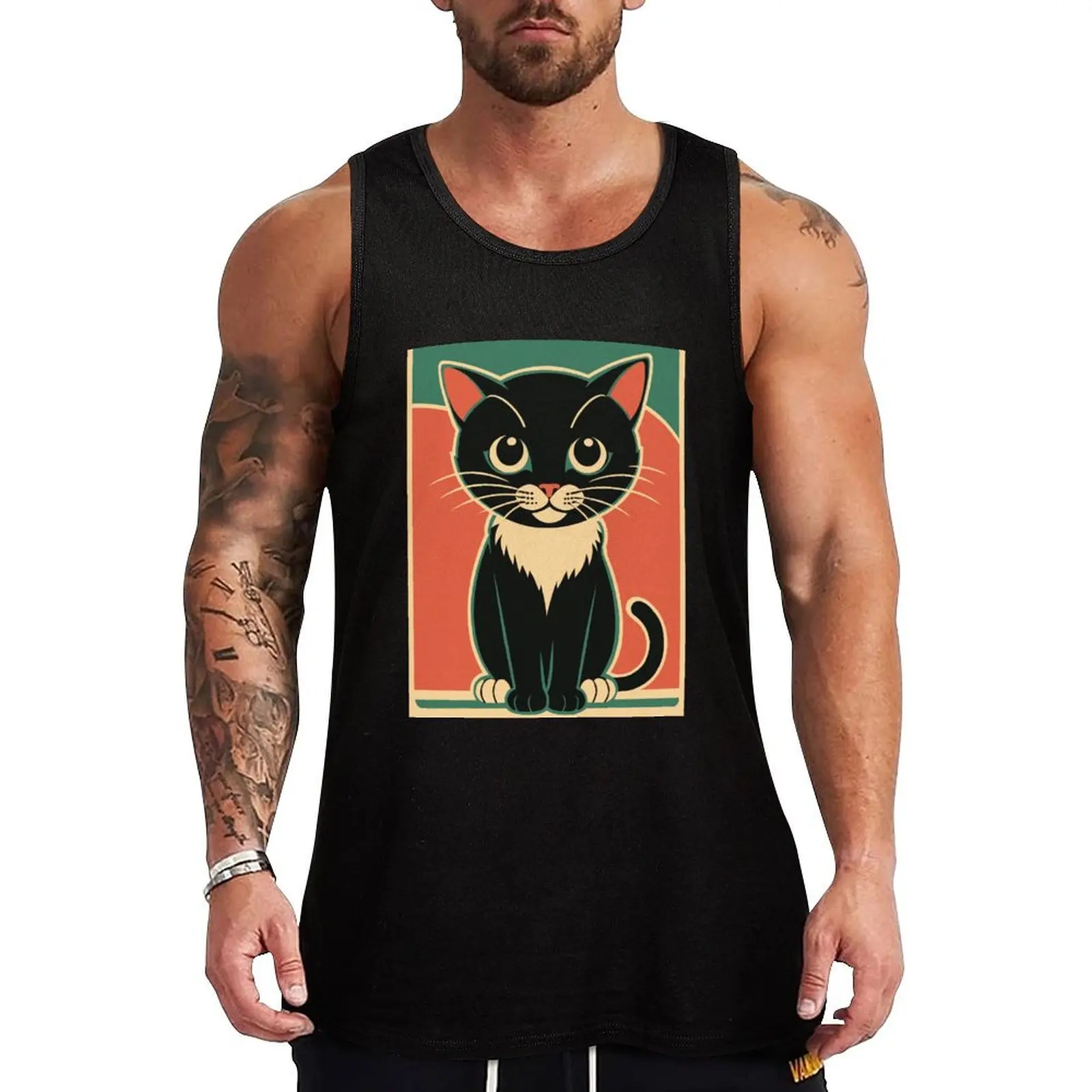 Tuxedo Cat - Chic Chat Créations Ref.016 Tank Top Gym clothes Men's tops Bodybuilding clothing man