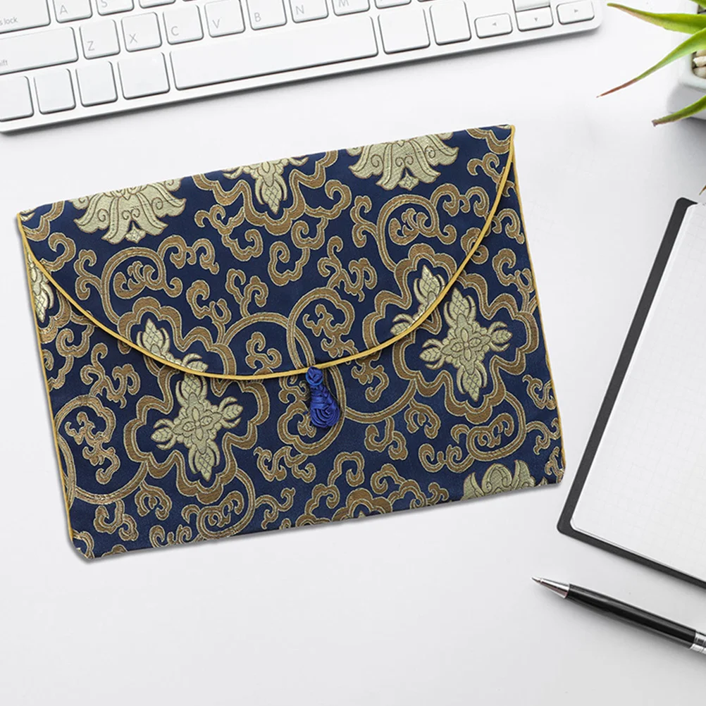 2 قطعة الكتب المقدسة الحقيبة الديباج حقيبة ملابس العرقية نمط تخزين المجوهرات للكتب البوذية أشتات المنظم حامل الملفات دفتر #6