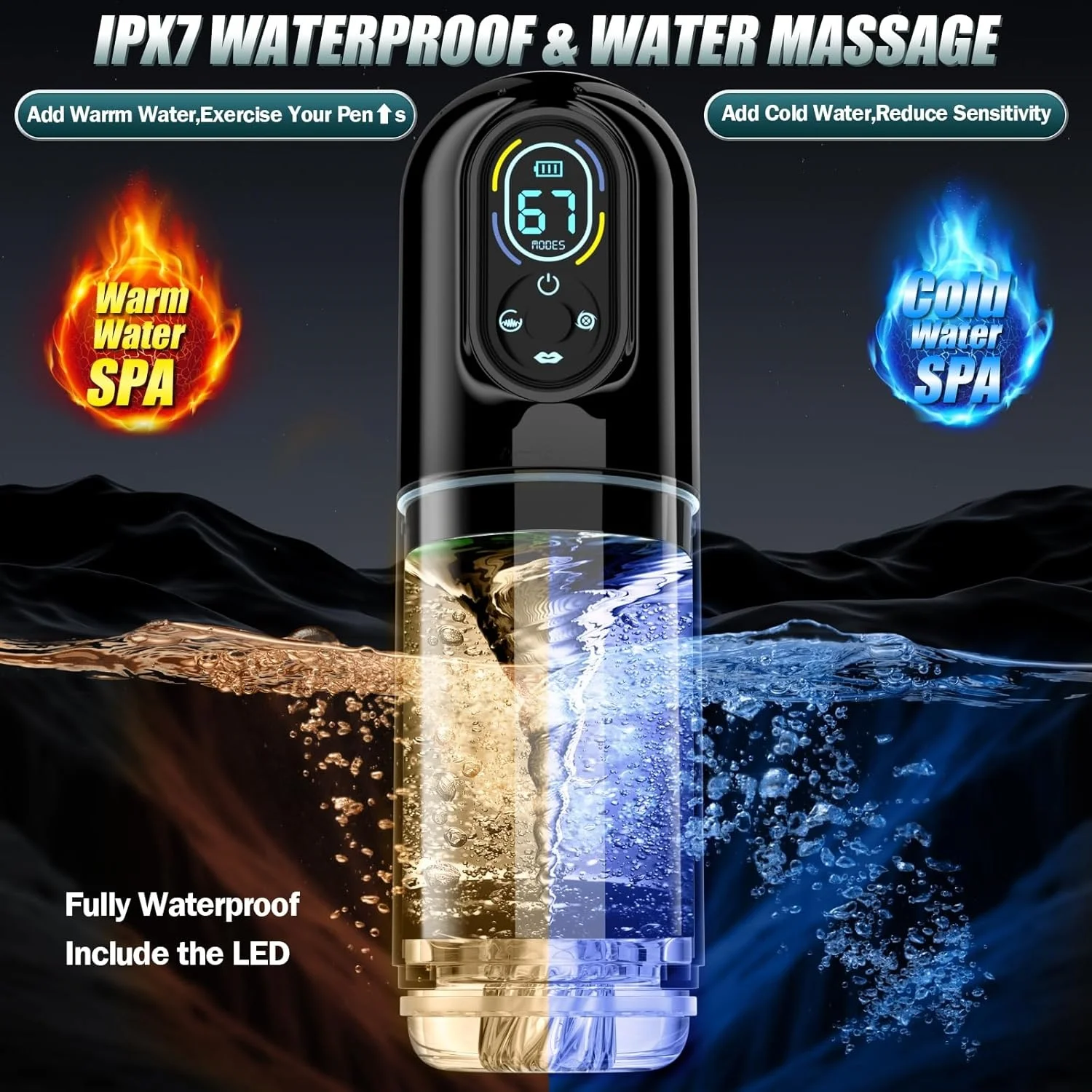 KUSHOR التلقائي ذكر الاستمناء مضخة القضيب لعبة الجنس للرجال جيب كس LCD اللسان آلة الجنس مع 7 وسائط الدورية Thrusting #4