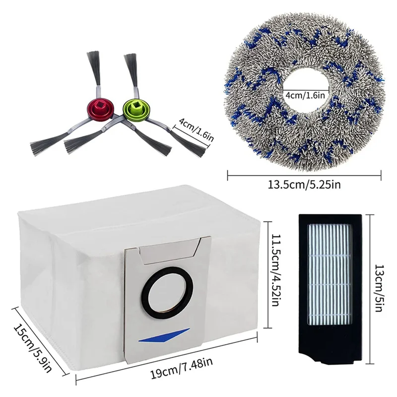 BAAN-2X Stofzuiger Vloerverzorging Vervangende Onderdelen Kit Voor ECOVACS DEEBOT X1 Omni/X1TURBO/X1 Plus Robot Stofzuiger