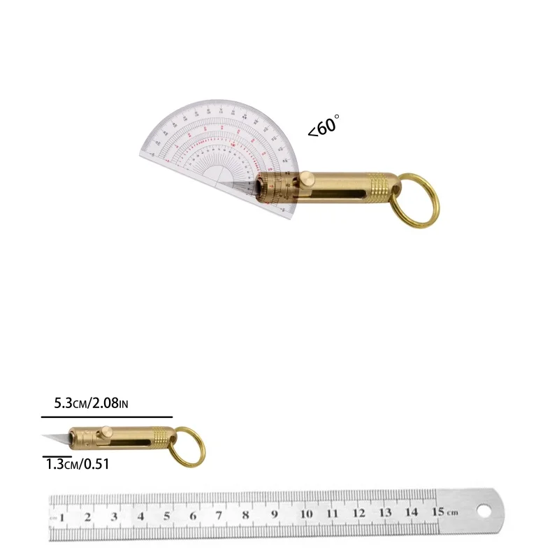 Mini Brass Knife Portable Open Courier Keychain Utility Knife Outdoor Camping Mini Cut Paper Knife Keychain Pendant Gift