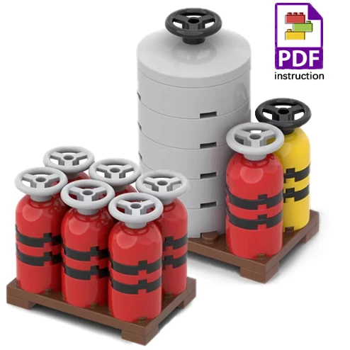 MOC Brandstof Gas Tank Bouwstenen Kit Wijnvaten Goederen Container Heftruck Bakstenen Speelgoed Jongens Cadeau