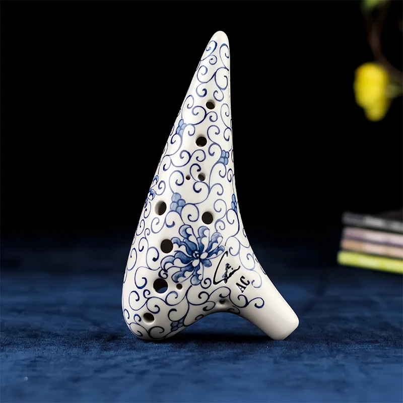 12-Hole Alto C Key Blue and White Porcelain Ocarina Twelve-Hole SC SG SF AC AG AF BC