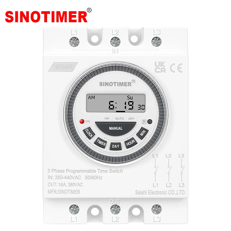 Brand New Easy Wiring 3 Phases 380V 415V 7 Days Programmable Timer Switch Time Relay with Dustproof Cover