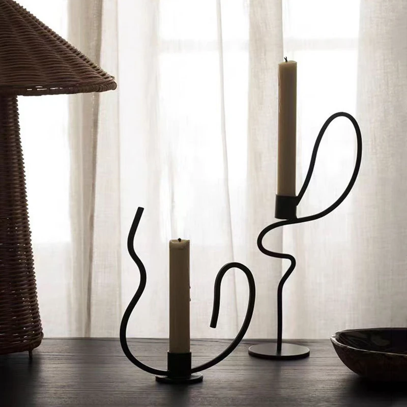 Luxury Candle Holders Nordic Home Decor Candle Stick Holder Wedding Desktop Decoration Metal Candlesticks Vintage Candelabrum