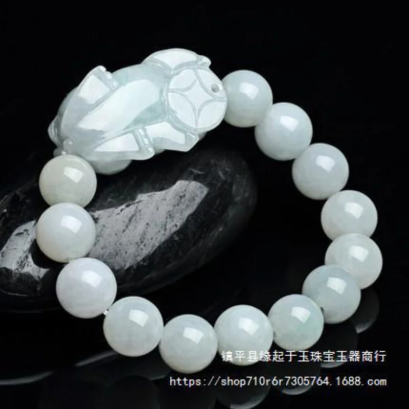 Natural Emerald Jade Crafts Ball Bracelet Jade a Goods Myanmar Jade Bracelet Live