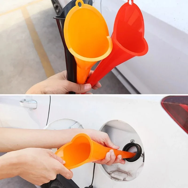 Car Long Stem Funnel Gasoline Oil Fuel Filling Tool Car Refueling Funnel for Gasoline Engine Oil  Motorcycle Farm Machine Funnel