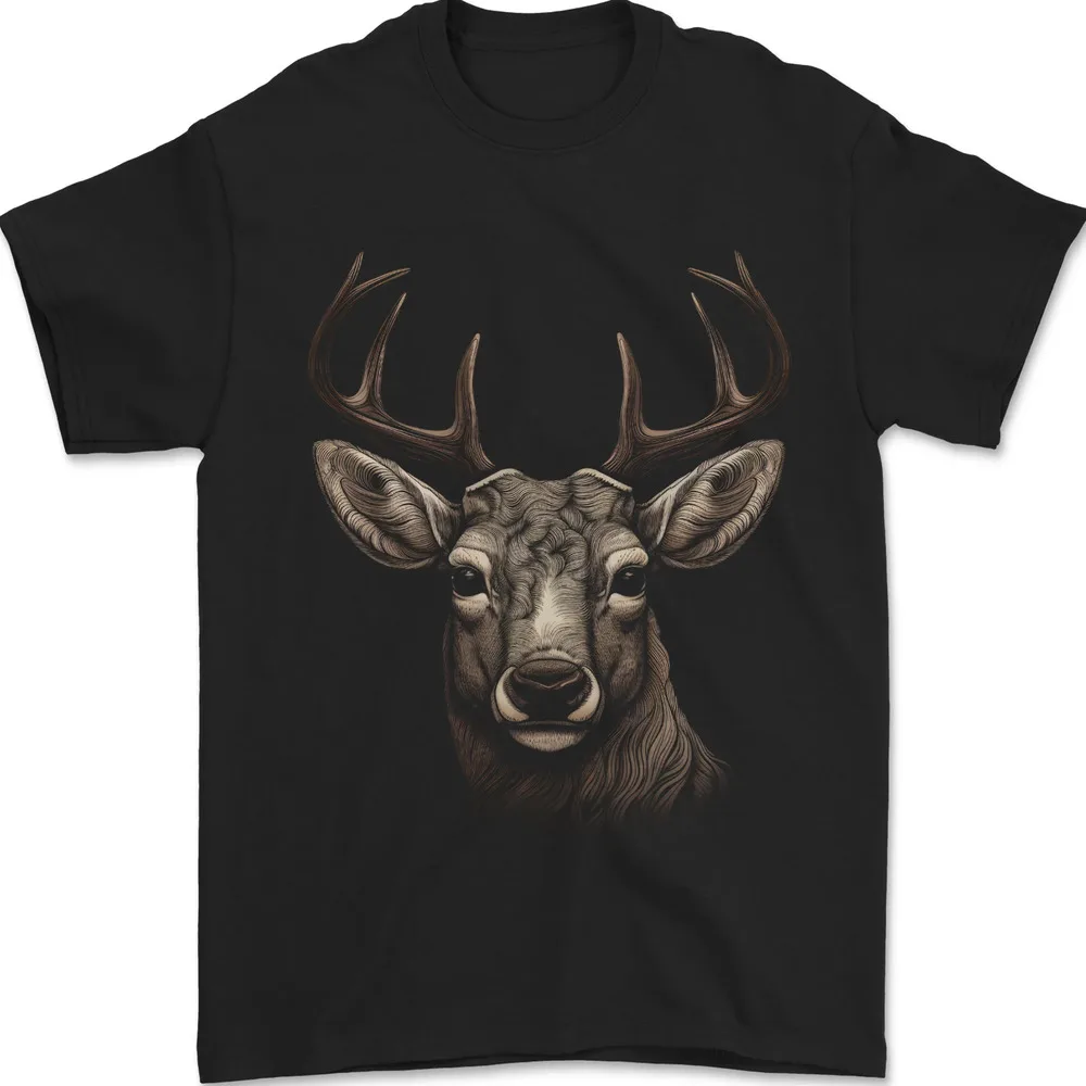 

Stag Deer Mens T-Shirt 100% Cotton High Quality 100%Cotton Short Sleeve