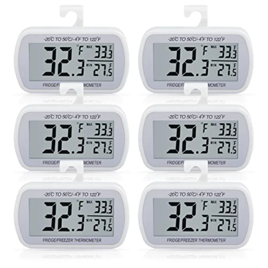 

Водонепроницаемый цифровой термометр для холодильника с большим ЖК-дисплеем, магнитной основой, простой в использовании, легко читаемый