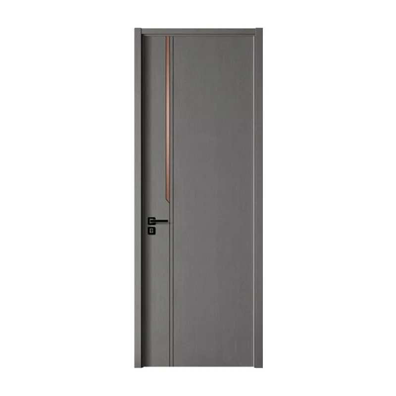 Carbon fiber solid wood composite door light luxury minimalist indoor bedroom swing door bathroom door project unpainted wood do