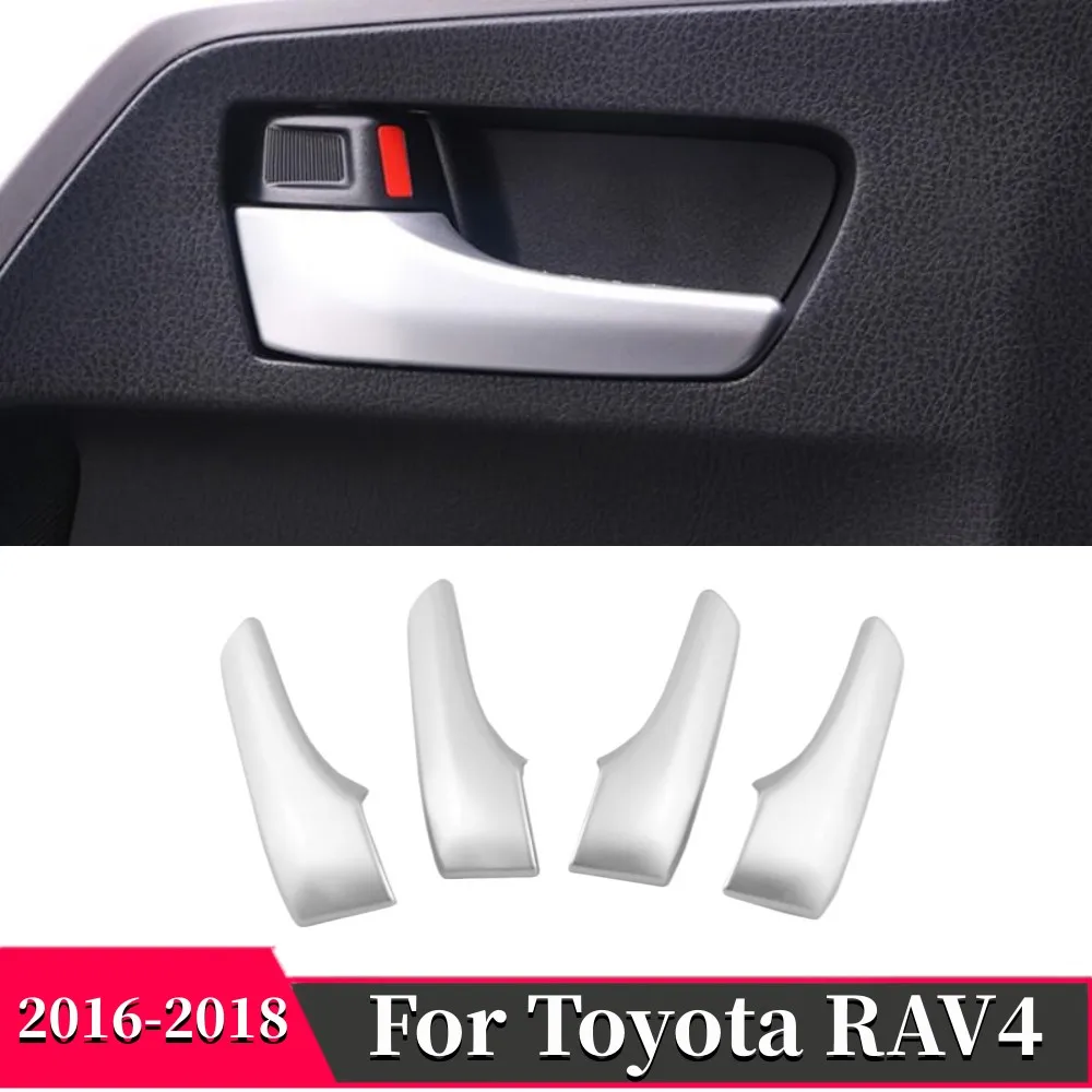 

ABS Plastic Matte Inner Door Handle Cover Door Catch Cover Trim For Toyota RAV4 RAV 4 2016 2017 2018 Car Styling Accessories