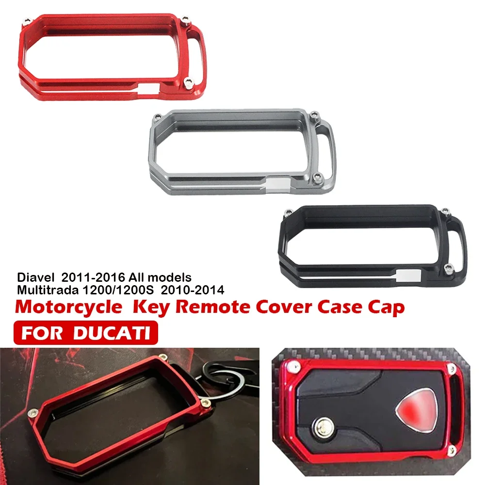 For Ducati Diavel 2011-2014 2015 2016 Motorcycle CNC Key Case Cover Caps Chain Multistrada 1200 1200S 2010 2011 2012 2013 2014