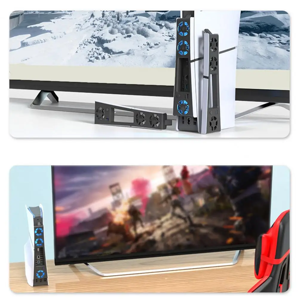 Quiet Efficient Gaming Console Cooler Fan, USB 3.0 Port para Ps5 Slim, Radiador de baixo ruído, instalação simples