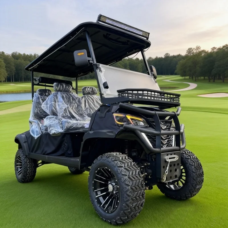 

Внедорожный гольф-кар с двойной поворотной подвеской и независимой передней подвеской, 72В, на литиевых аккумуляторах, с солнечной батареей, лифтованный