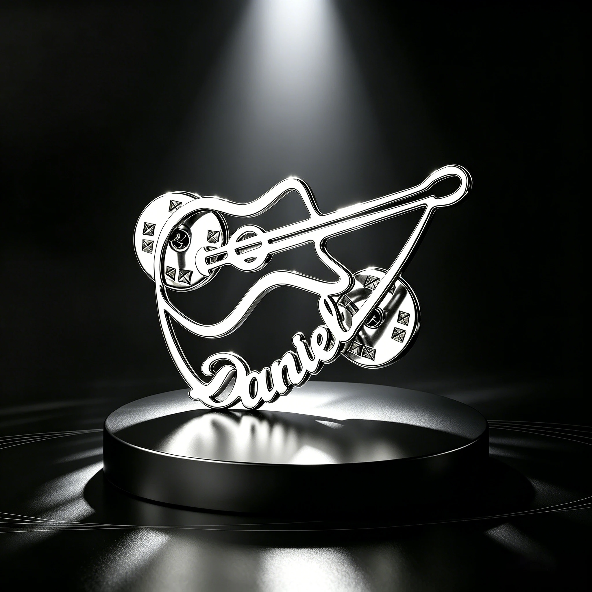 

Personalized Violin Brooch Custom Name Pin Stainless Steel Musical Instrument Jewelry Gift for Musician Teacher Graduation