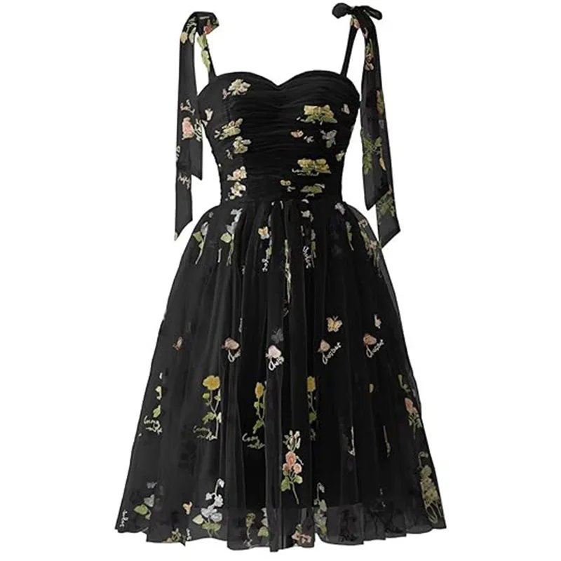 Mulheres elegantes doce vestido de festa à noite cinta sem mangas rendas vestidos de formatura bordado banquete vestido de baile 2025 novo