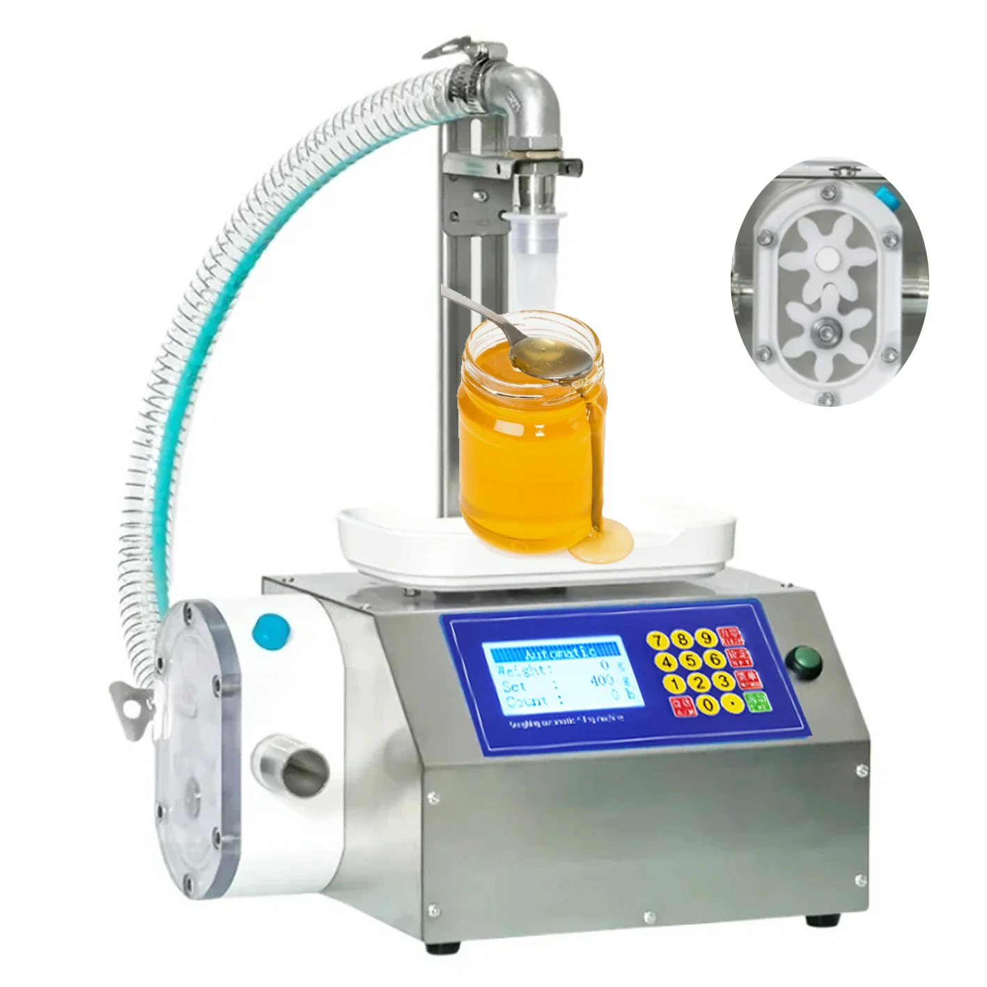 Honey Filling Machine Gear Pump Ketchup Sesame Sauce Filler CSY-A3 Paste Juice Edible Oil Glue Peanut Butter Viscous Liquid