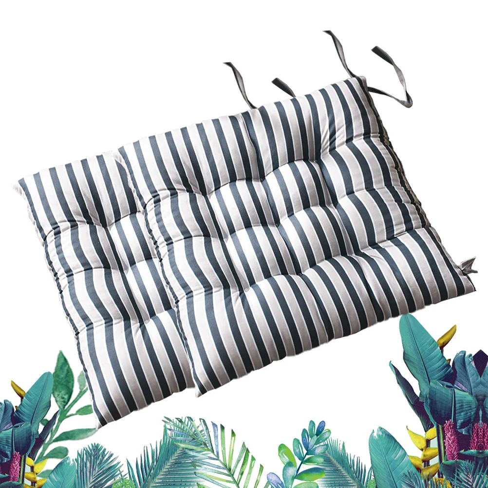 

2Pcs Striped Chair Cushion Blue Easy Install Use Clean Stylish Fashion Safe Thicken Design Home Office Gift