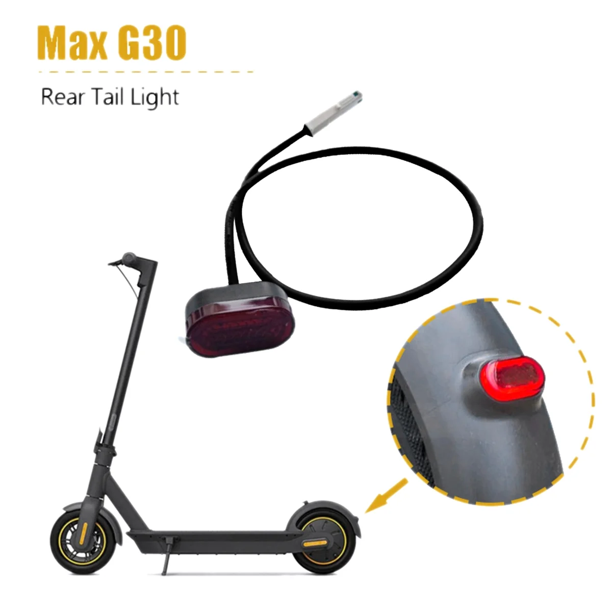 Electric Scooter Tail Light Warning Lamp LED Rear Light for MAX G30