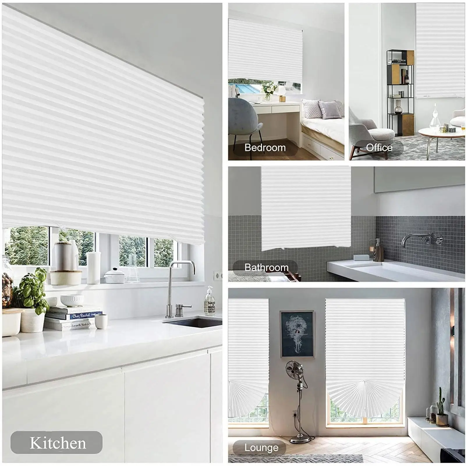 

Self Adhesive Non Woven Pleated Blinds Folding Curtains High Shading Curtains Pleated Light Filtering Fabric