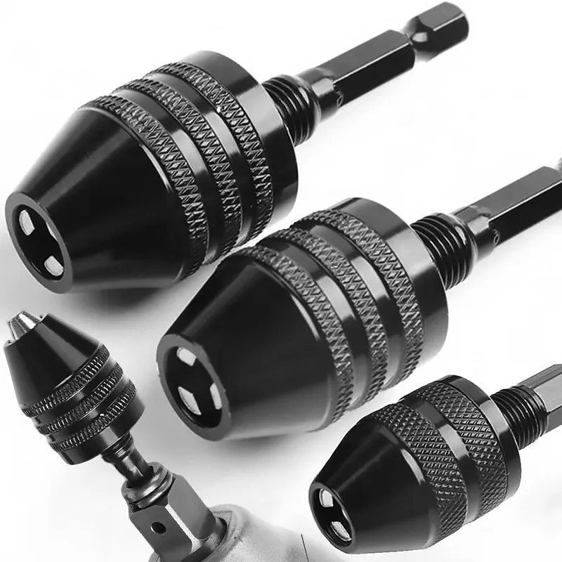 

3/1 шт. Электрический сверлильный патрон с тремя кулачками, шестигранный хвостовик, быстрозажимной патрон для шуруповерта, адаптер для ударного гайковерта, насадка для бит