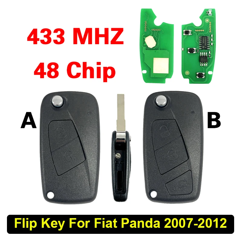 

CN017047 2/3 кнопочный дистанционный ключ 433 МГц ID48 чип для Fiat Panda 2007 2008 2009 2010 2011 2012