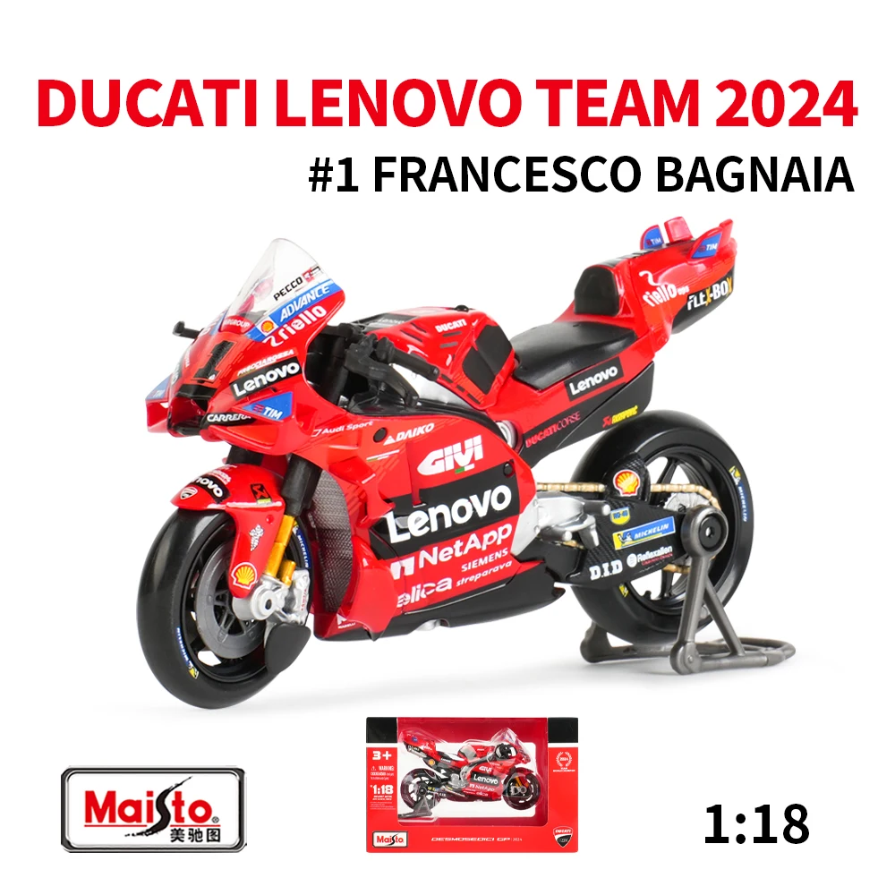 Maisto 1:18 Lenovo Team 2024 GP Racing Repsol Team Die Cast Veículos Colecionáveis Modelo de Motocicleta Brinquedos