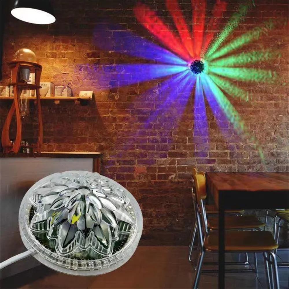 Lampada da palco colorata alimentata UE/USA/USB 48 LED Decorazione per atmosfera da festa per interni Guscio trasparente per KTV, Bar, discoteca