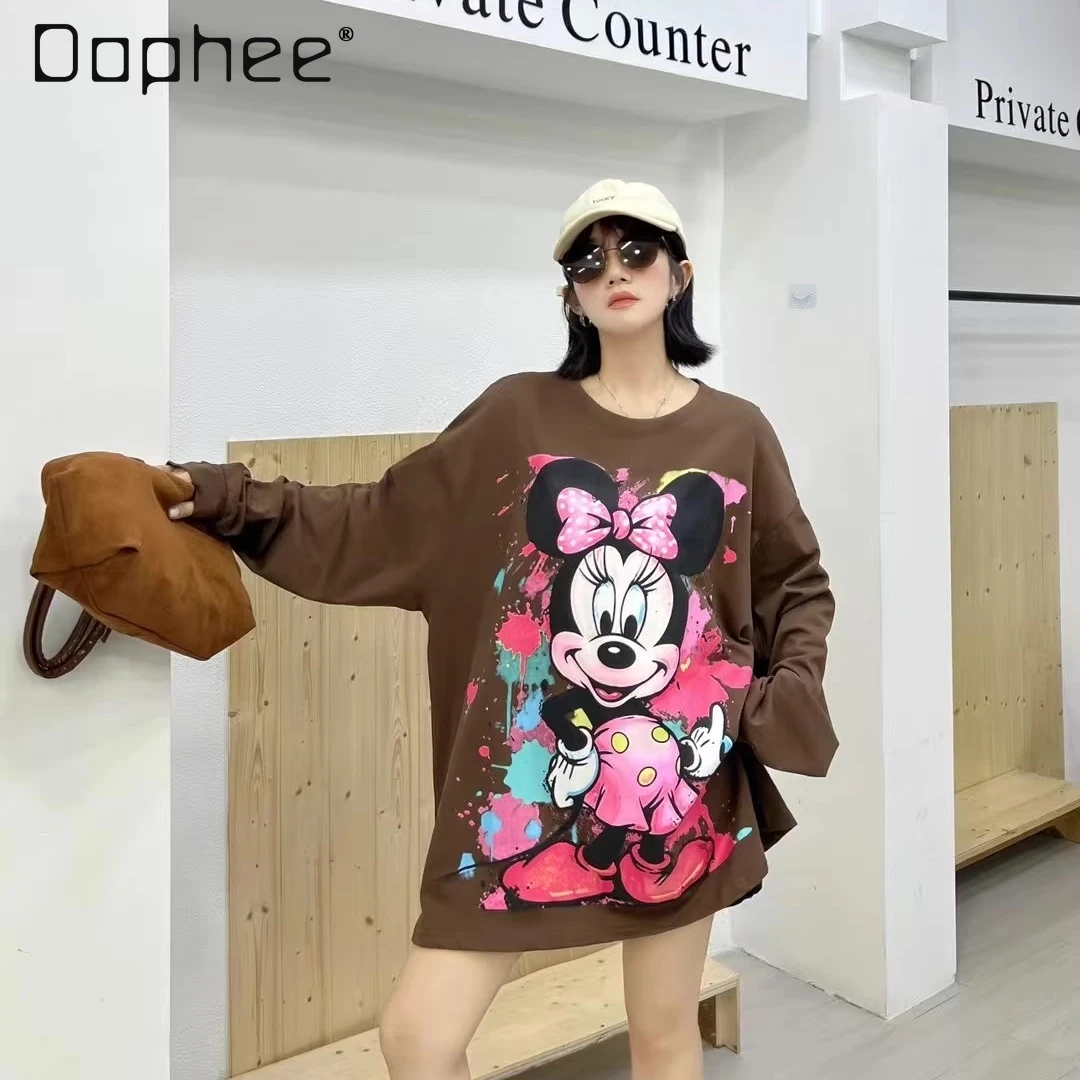 

2025 Autumn New Korean Fashion Versatile Round Neck Long Sleeve Loose Casual Women's Top Trendy Brand Women's Sweatshirt