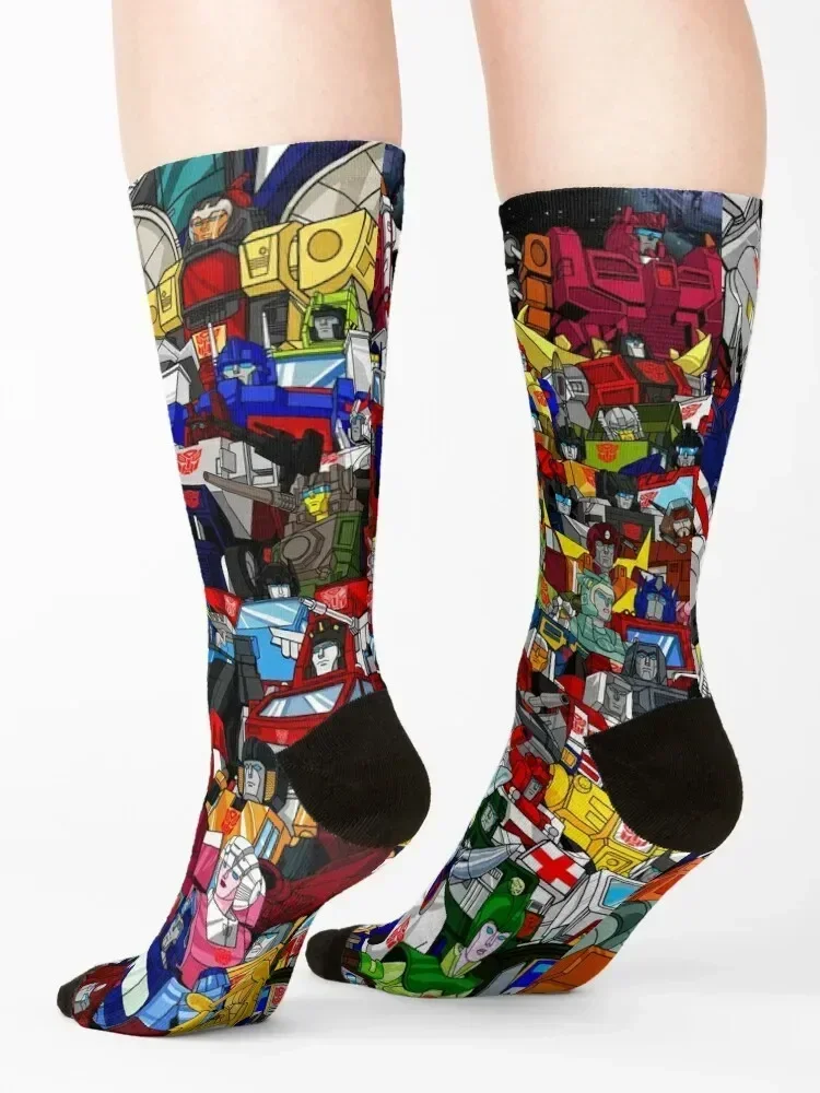 2022 Updated G1 Autobots Poster Socks custom winter gifts Thermal man winter halloween Boy Child Socks Women's