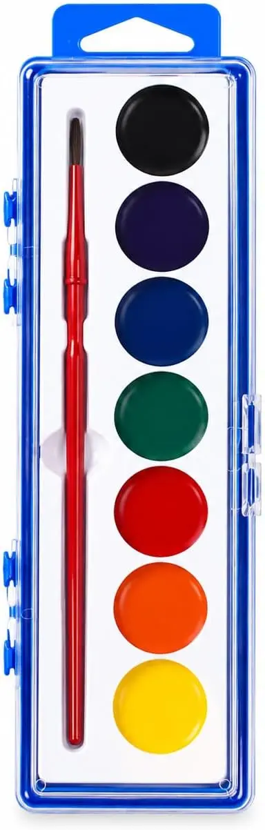 1 Pack Watercolor Paint Set Bulk,8 Colors Washable Water Color Paint | Back to School Art Supplies