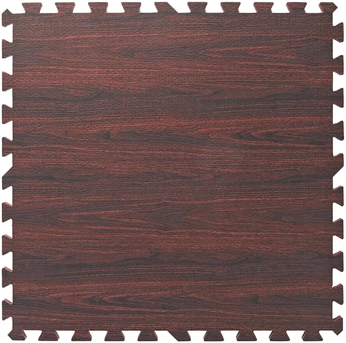 100 Sq. Ft 3/8 Inch Thick Printed Foam Tiles Interlocking Foam Mat, Dark Wood Oak Grain Style - (24