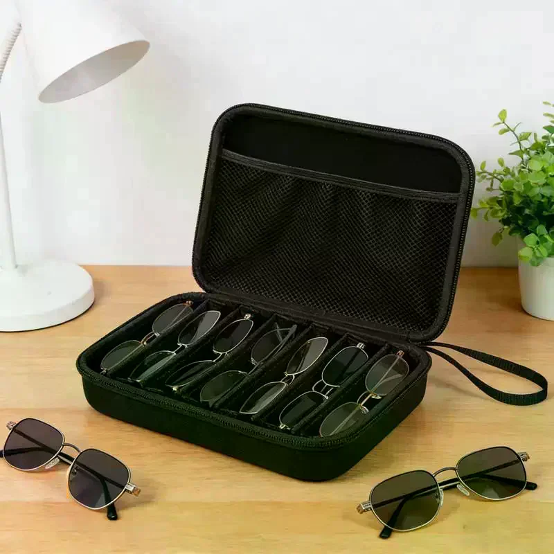 6/7 Compartment Adjustable Glasses Storage Box | Portable Glasses Organizer And Travel Storage Rack Multifunction Storage Box