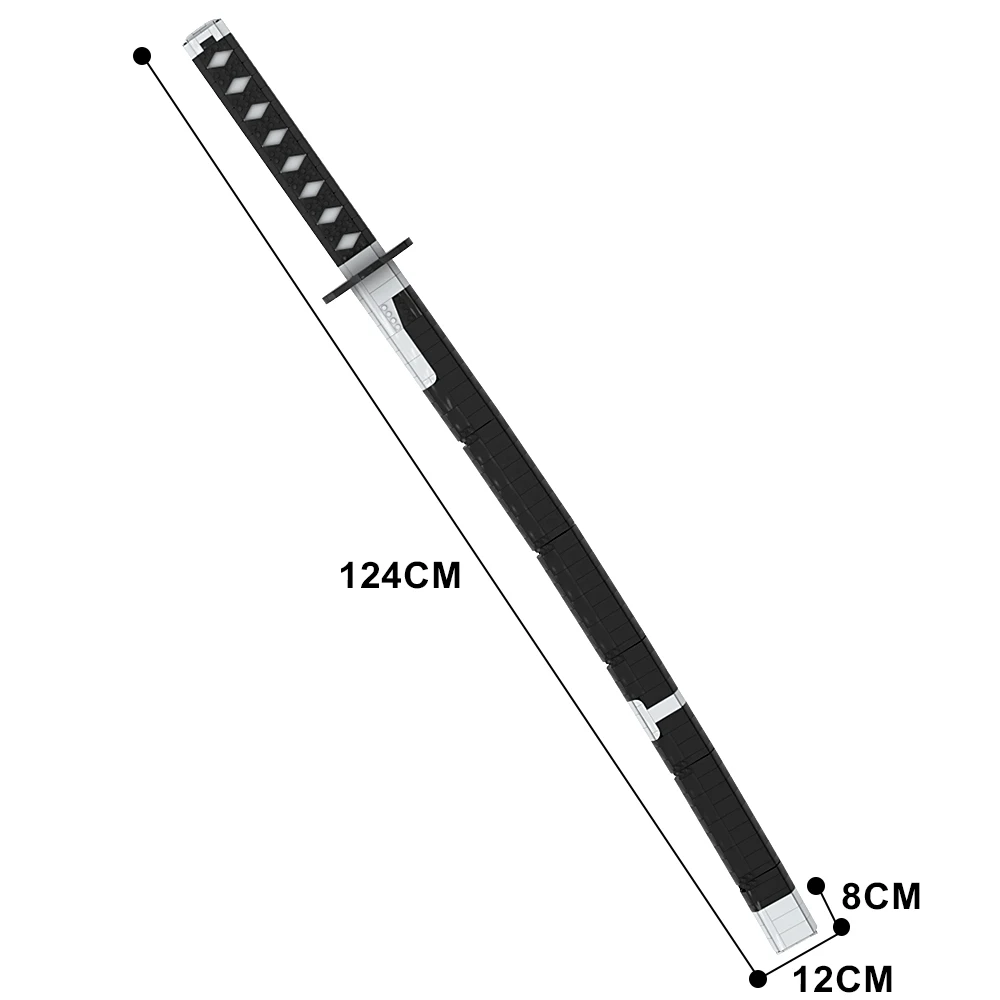 Décennie s de Construction de Modèle Katana Simple MOC-165438 Gobricks, Couteau d'Arme à Sauter Classique, Briques de Bricolage, Jouet pour Enfants, Cadeau d'Anniversaire et de Noël